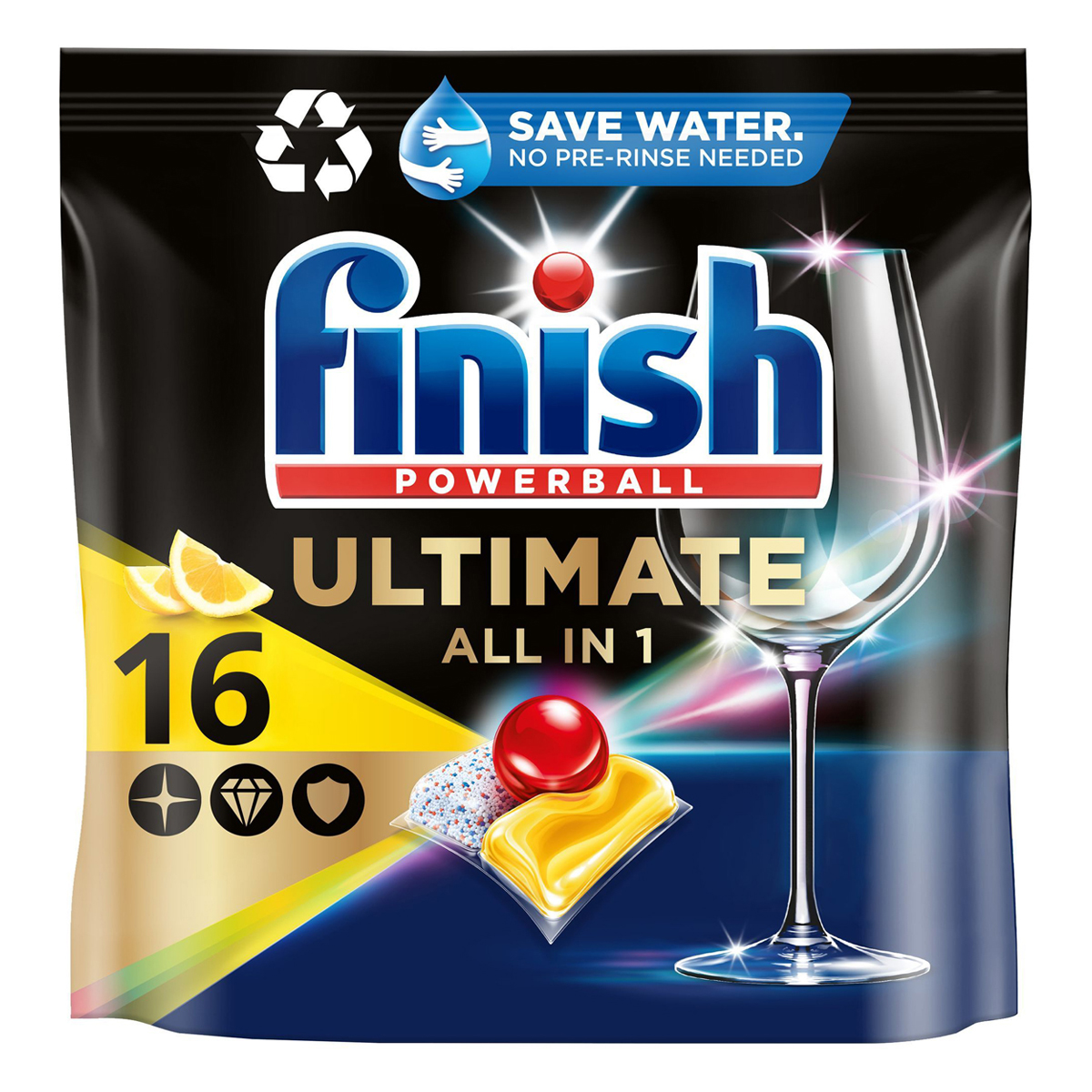 Finish Ultimate Plus Caps Πλυντηρίου Πιάτων Lemon 14 Τεμάχια
