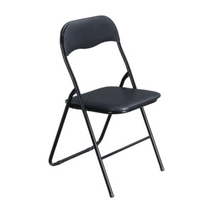 Καρέκλα Μεταλλική Πτυσσόμενη Pvc Μαύρη 43.5 x 47 x 80 cm